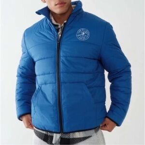 True Religion Royal Blue Quilted Puffer Jacket